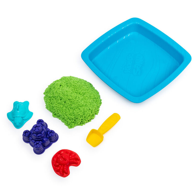 Kinetic Sand, Sandbox Playset with 1lb of Green Kinetic Sand