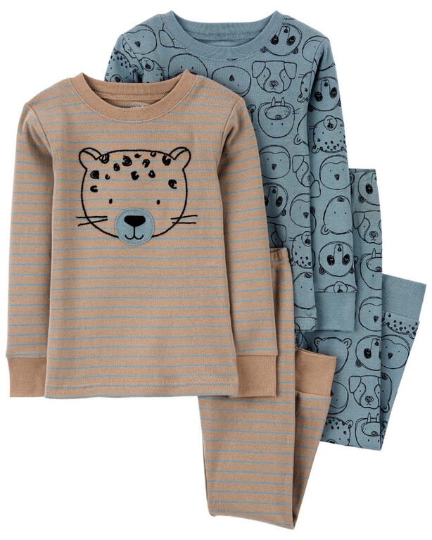 Ensemble pyjama 4 pièces en coton ajusté à imprimé d’ours bleu Carter's 18M