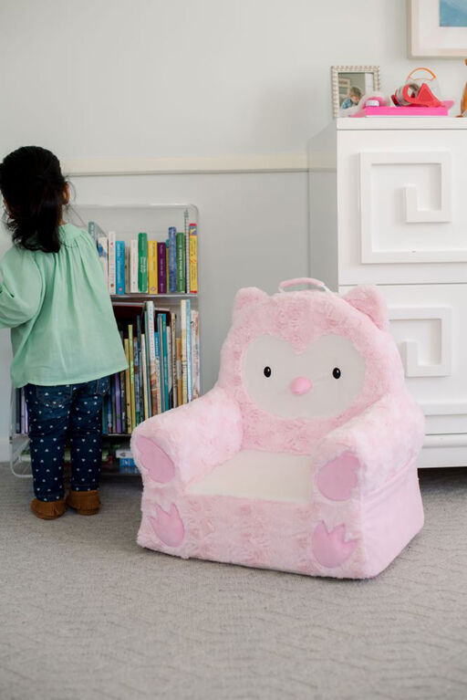 Soft Landing Sweet Seats -  Pink Owl Character Chair