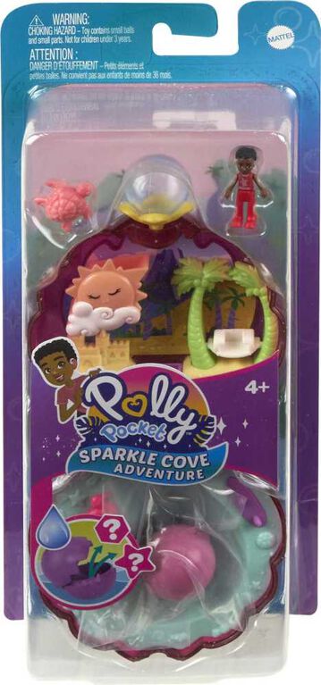 Polly Pocket Sparkle Cove Adventure Beach Compact Playset with Micro Doll, Accessories and Surprise