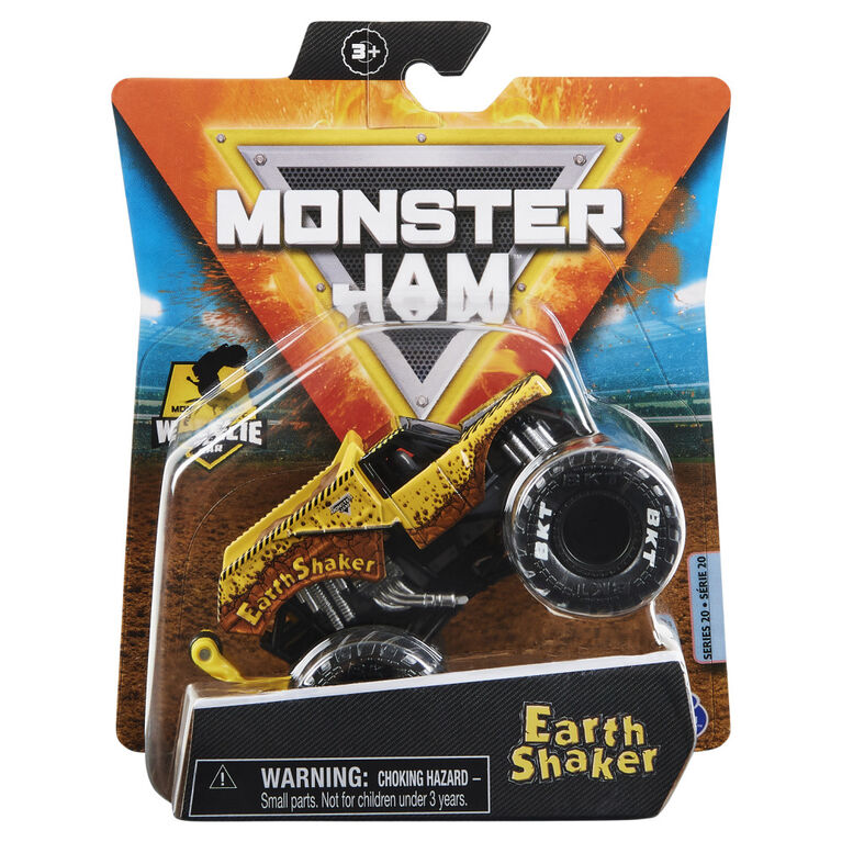 Monster Jam, Official Earth Shaker Monster Truck, Die-Cast Vehicle, Show Time Series, 1:64 Scale