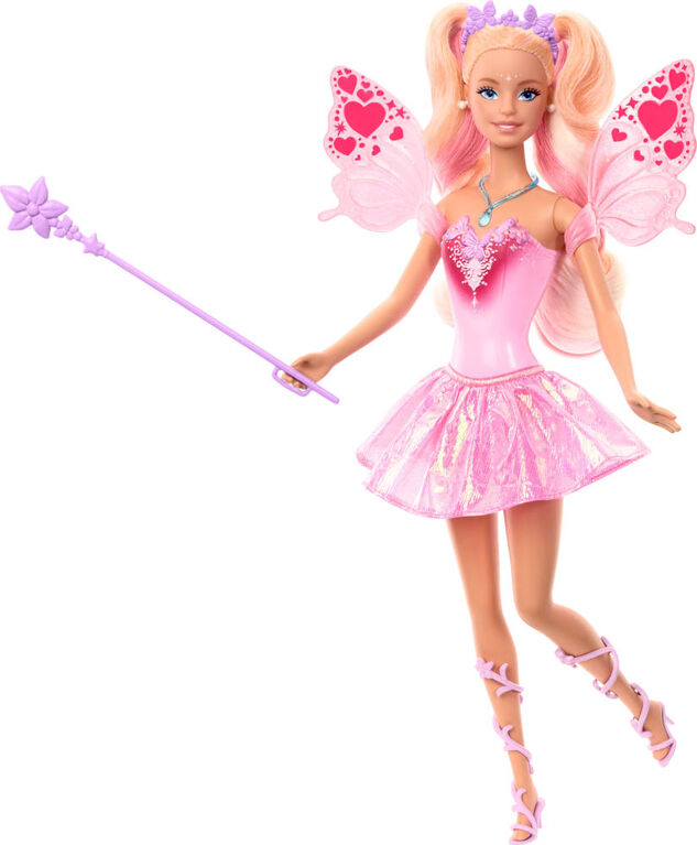 Barbie Fantasy Fairy Doll with ColorChange Wings and Outfit, Includes Toy Wand with Sponge & Fashion Accessories