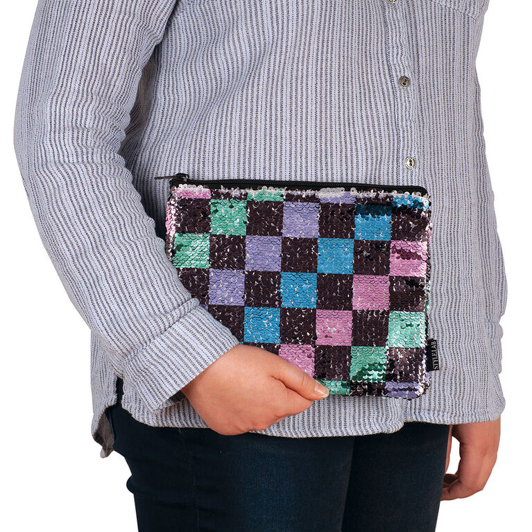 Checkerboard Sequin Pouch