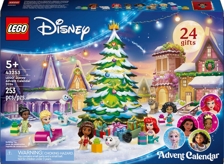 LEGO Disney Advent Calendar 2024, Christmas Toys for Kids, Building Kit with 8 Mini Dolls, 43253
