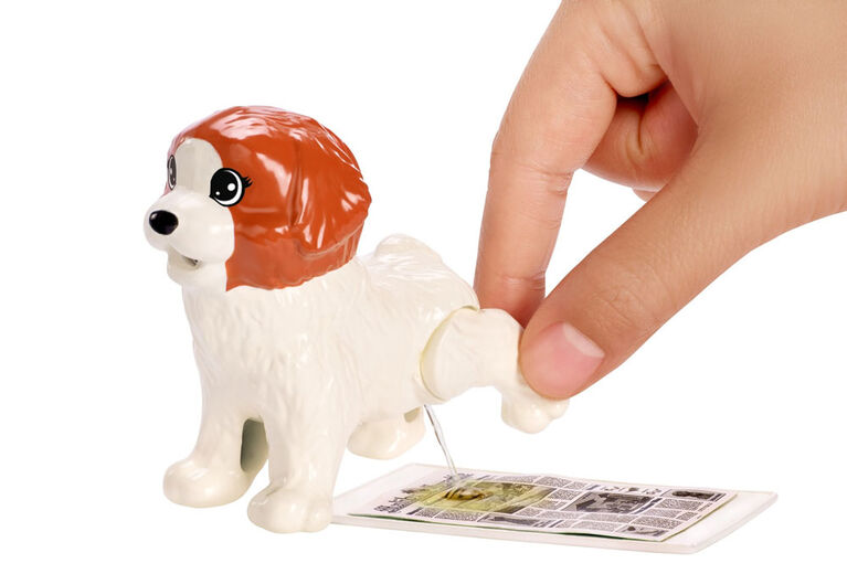 Poupée Barbie Garderie canine,coffret de jeu animaux 1 chiot qui se soulage et 1 chiot qui urine, du papier à changement de couleur et plus