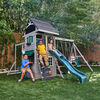 KidKraft River Canyon Wooden Swing Set / Playset with Slide, Glider and Monkey Bars