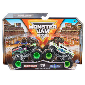 Monster Jam, Official Grave Digger Vs. Avenger Die-Cast Monster Trucks, 1:64 Scale