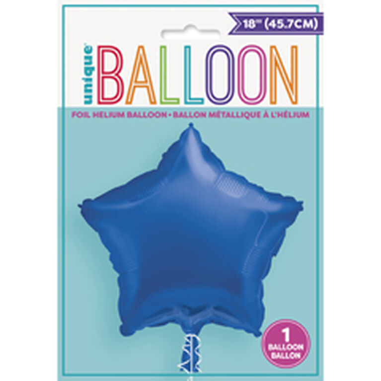 Ballon Aluminum En Forme D`Etoile 18 Po -&nbsp;Bleu Royal