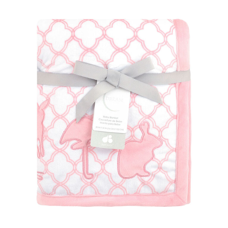 Just Born Dream Animal Print Blanket - Pink
