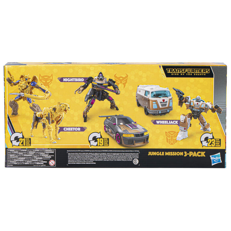 Transformers: Rise of the Beasts Buzzworthy Bumblebee Jungle Mission, Pack de 3 figurines de 12,5 cm - Notre exclusivité