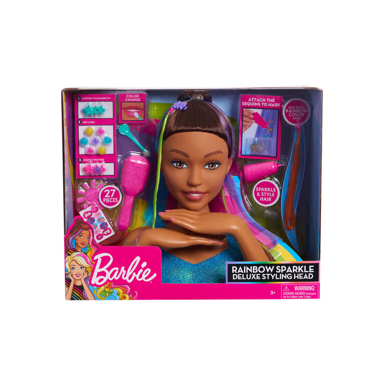 Barbie Rainbow Sparkle Deluxe Styling Head Brown Hair R Exclusive Toys R Us Canada