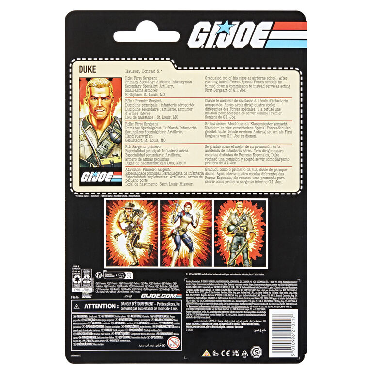 G.I. Joe Classified Series pack rétro sur blister, figurine Duke