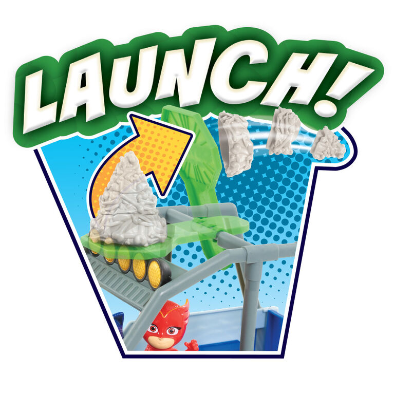 PJ Masks Dino Trouble Off Roader Rescue Vehicle, Includes Dinosaur and Catboy Figures - English Edition