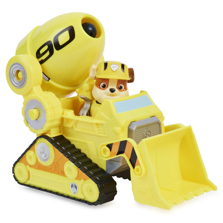 PAW Patrol, Rubble's Deluxe Movie Transforming Toy Car with Collectible Action Figure