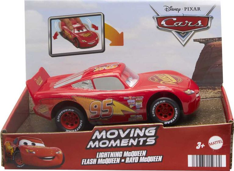 Disney and Pixar Cars Moving Moments Lightning McQueen Toy Car with Moving Eyes and Mouth