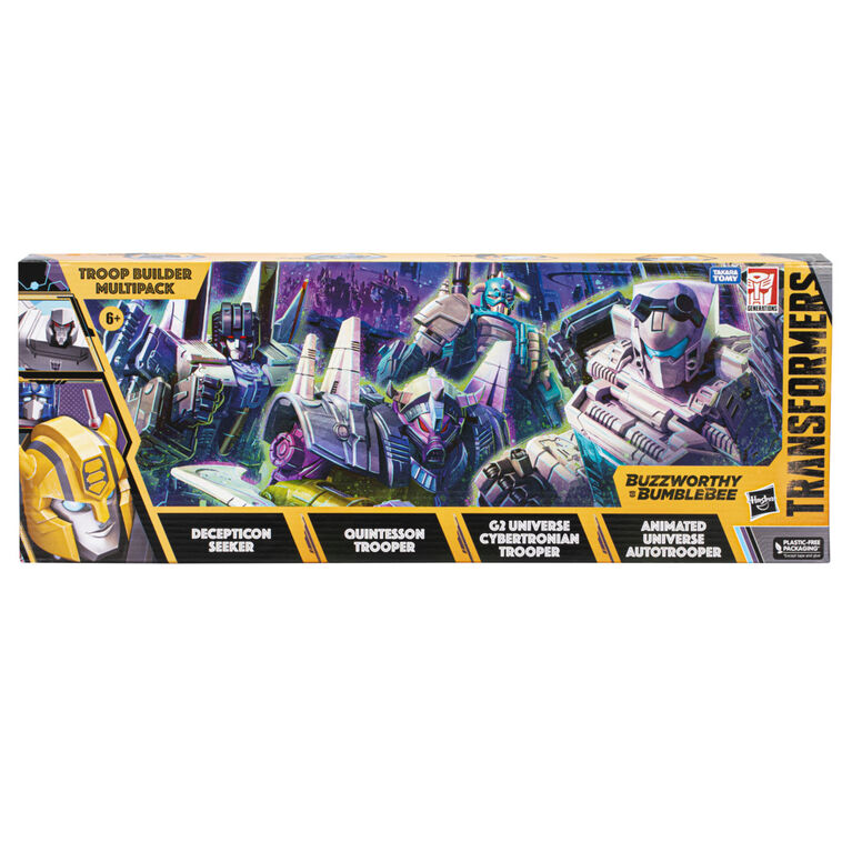 Transformers Toys Buzzworthy Bumblebee Troop Builder Multipack With 4 Transformers Action Figures - R Exclusive