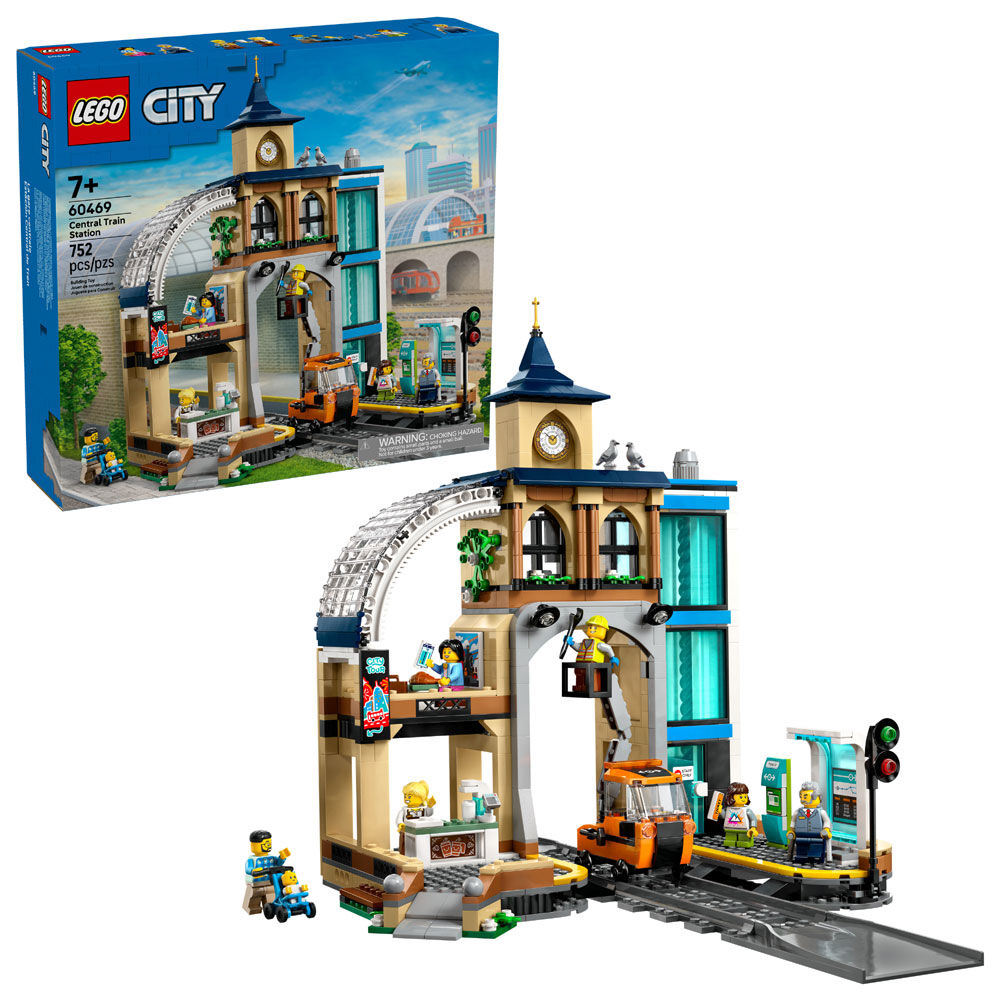 LEGO City Central Train Station Building Toy for Kids - Train Set for Boys & Girls, Ages 7+ - 60469