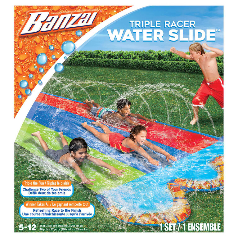 Banzai 16''L Triple Racer Water Slide