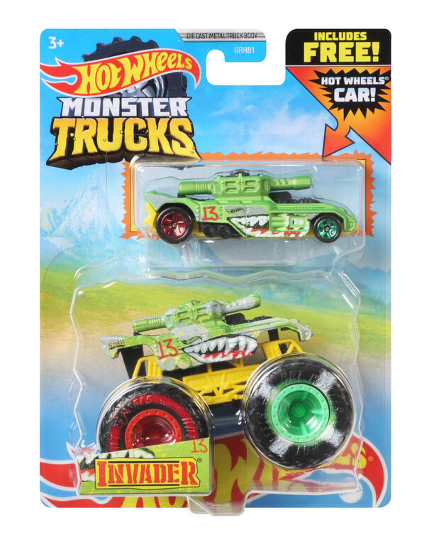 Hot Wheels Monster Trucks Vehicle 2-Pack - Invader