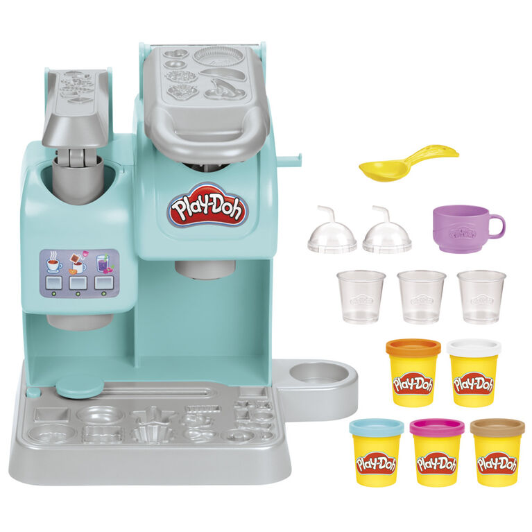 Play-Doh Kitchen Creations Mon super café, 20 accessoires et 8 pots de pâte  à modeler, jouet culinaire : : Jouets