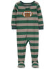 Pyjama 1 pièce à pieds en coton ajusté à imprimé de ballon de football vert Carter's 12M