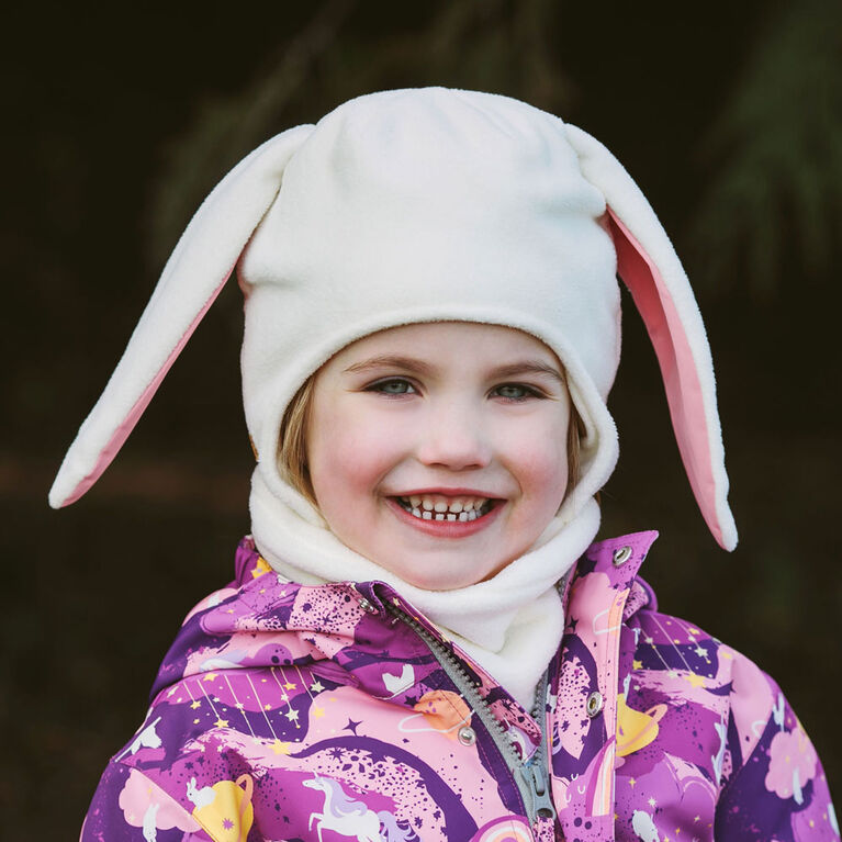 Chapeaux Animaux en Polaire pour Enfants | Lapin Crème