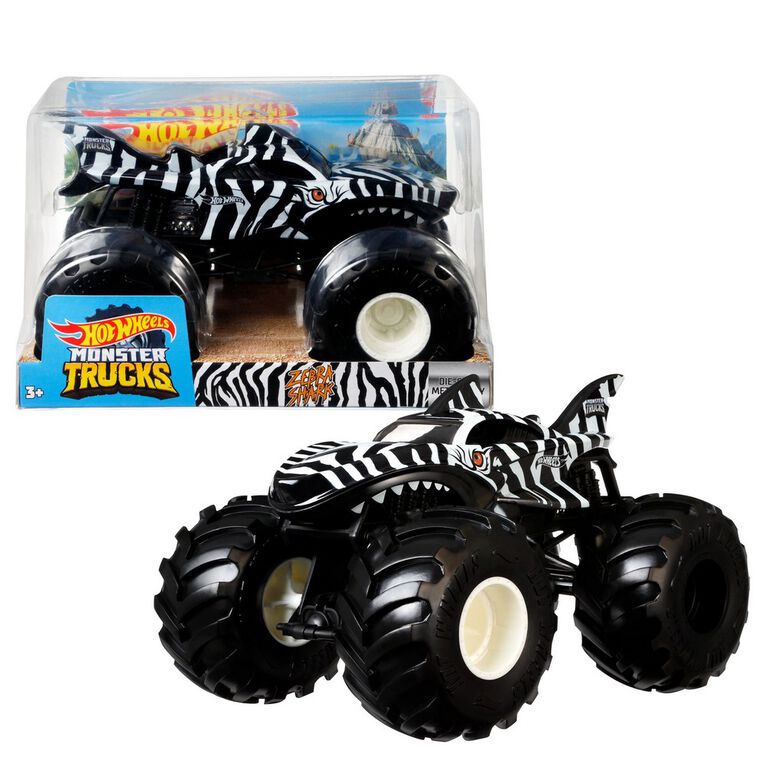 Carrinho Hot Wheels - Monster Trucks - 1:24 - Zebra Shark - Mattel -  superlegalbrinquedos