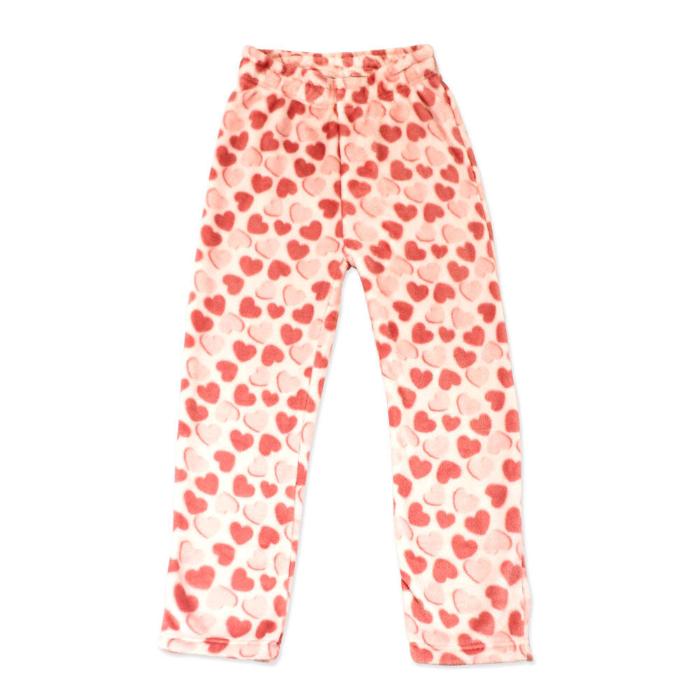 Jesse & Lulu Lounge Pajama Pants: Pink Heart Extra Large