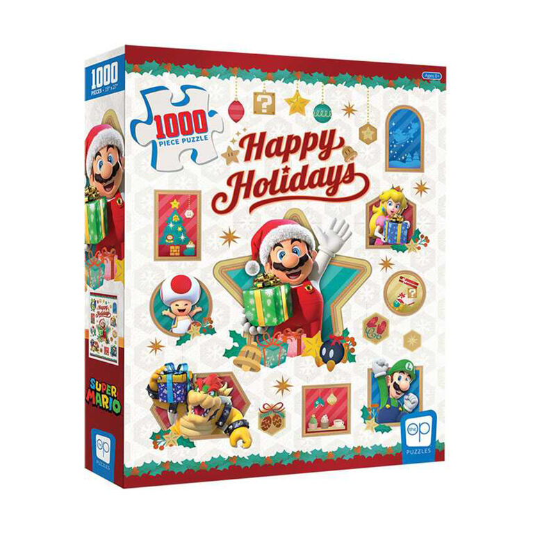 Super Mario "Happy Holidays" 1000 Piece Puzzle - English Edition
