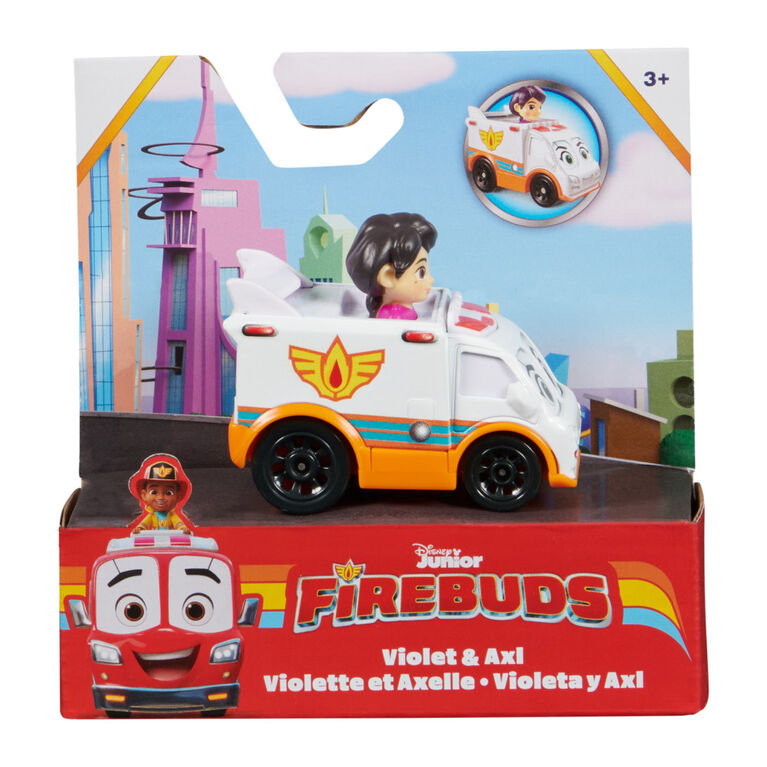 Disney Junior Firebuds, Ambulance en métal moulé Violette et Axelle