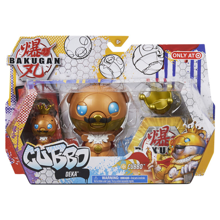 Bakugan, Coffret Cubbo Deka avec Cubbo roi géant exclusif et Cubbo classique, figurines articulées Geogan Rising transformables à collectionner