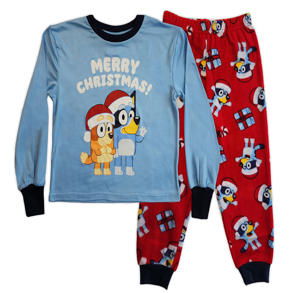 Bluey 2 Piece Pajama Set Blue Red XL