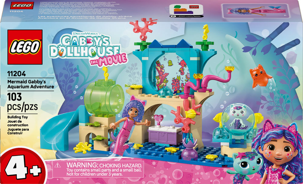 LEGO Gabby's Dollhouse Mermaid Gabby's Aquarium Adventure Building Blocks for Pretend Play 11204