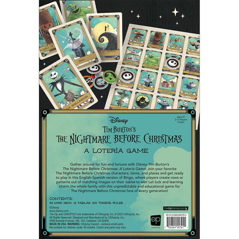 USAopoly Loteria: Disney Tim Burton The Nightmare Before Christmas - English Edition