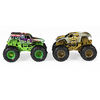 Monster Jam, Monster trucks Grave Digger vs Max-D officiels qui changent de couleur en métal moulé, échelle 1:64