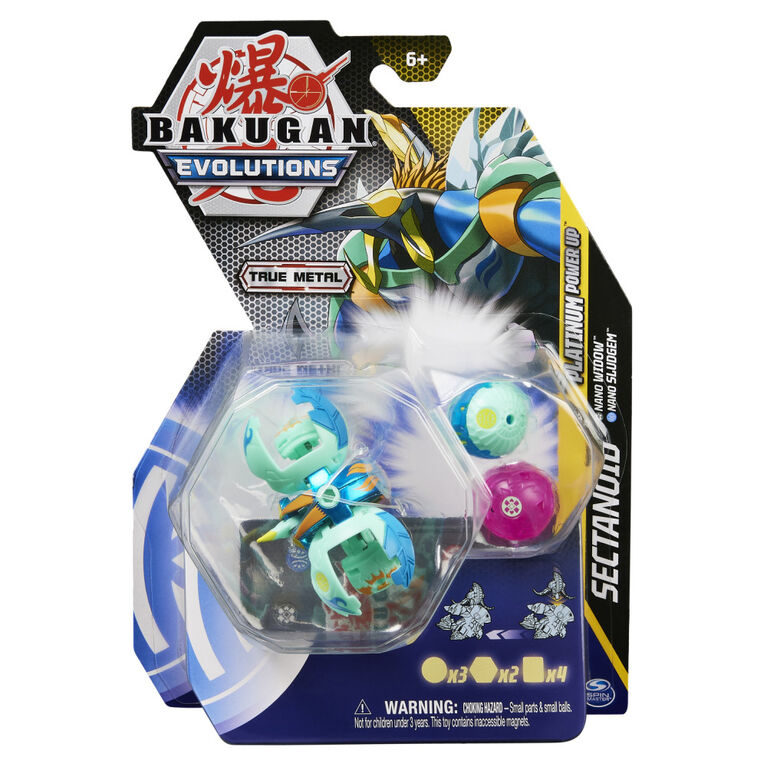 Bakugan Evolutions, Sectanoid with Nano Widow and Sludgen Platinum Power Up Pack