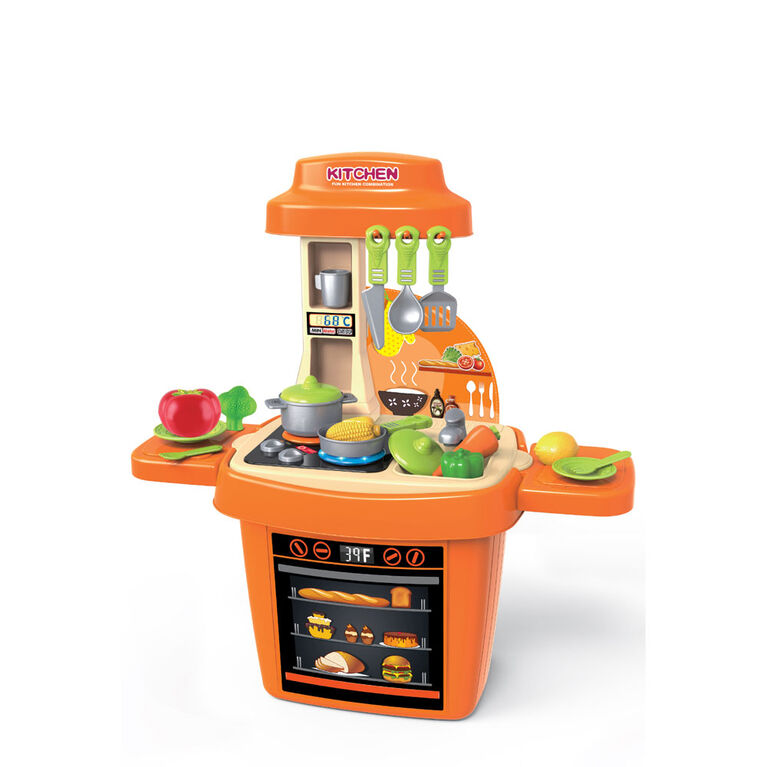 Toy Chef Children's Chef's Kitchen Block Set With Interactive Lights