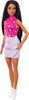 Barbie Fashionistas Doll #215 with Black Straight Hair & Iridescent Skirt, 65th Anniversary