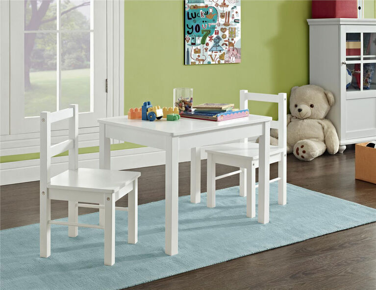 3 Piece Kid's Wood Table and Chair Set
