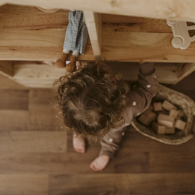 Sweedi Bibliothèque avec bac de rangement Bois naturel