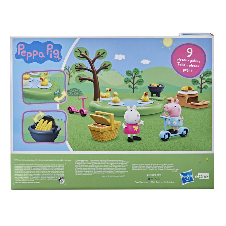 Peppa Pig Peppa's Adventures Peppa's Picnic Playset, Preschool Toy With 2 Figures and 8 Accessories