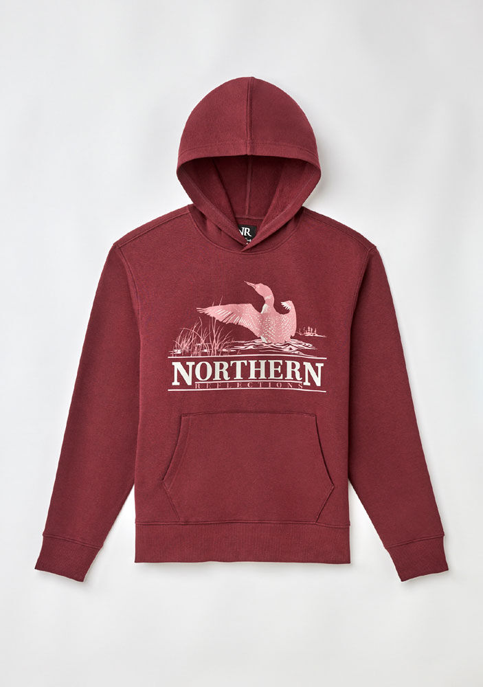 Northern Reflections Adult Waving Loon Hoodie