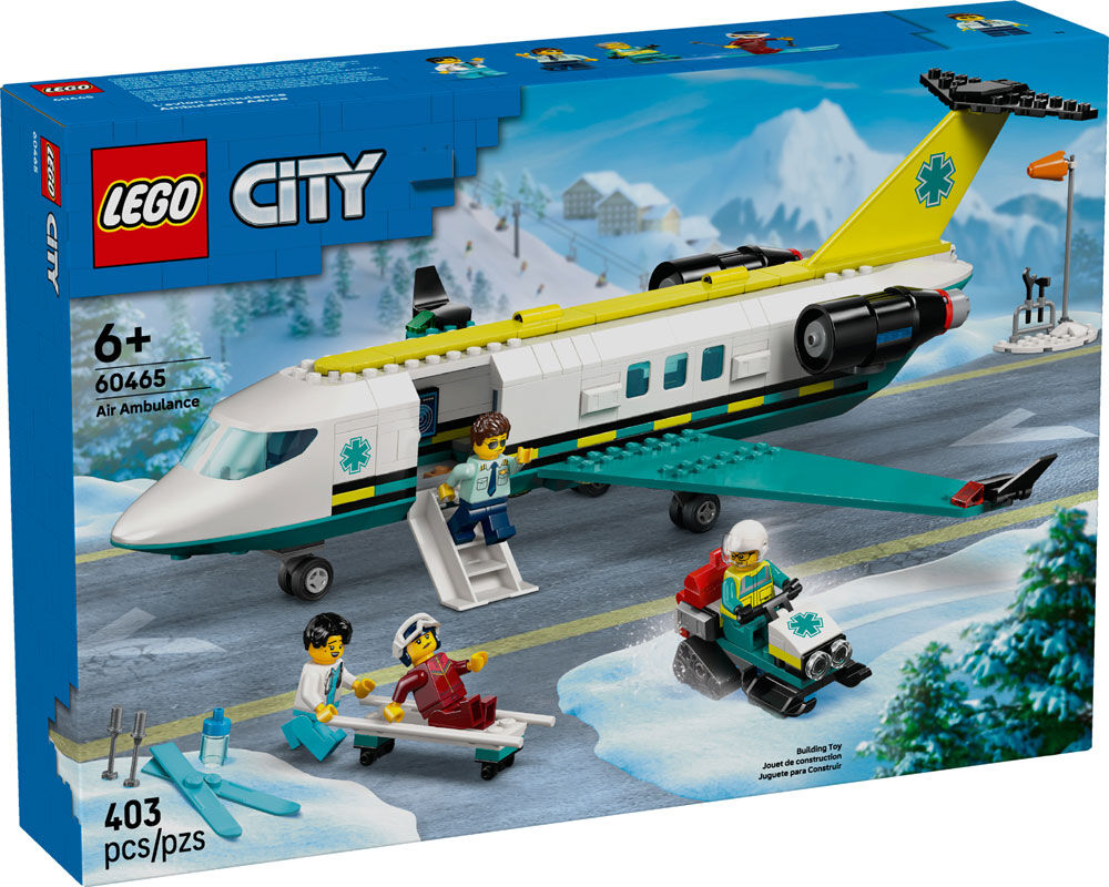 LEGO City Emergency Air Ambulance Airplane Building Toy for Kids, Boys & Girls Ages 6+ - 60465