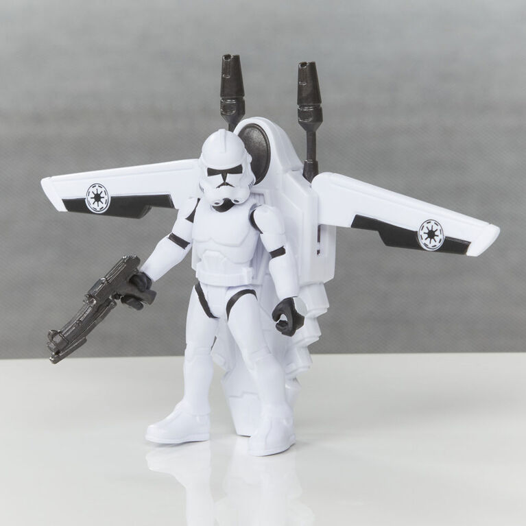 Star Wars Mission Fleet, Clone Trooper Arena Rescue, classe équipement, figurine de 6 cm avec véhicule