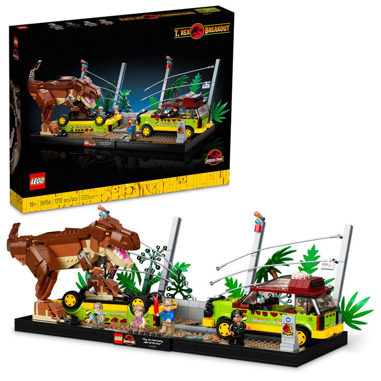 LEGO Jurassic Park L'évasion du T. rex 76956 Ensemble de construction (1 212 pièces) - Notre exclusivité