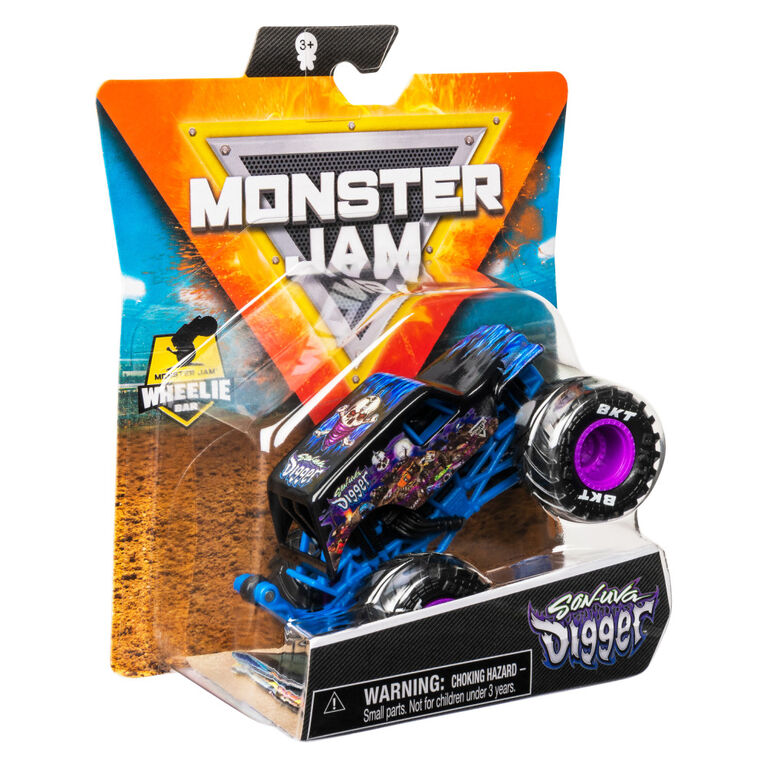 Monster Jam, Monster truck Son-uva Digger officiel, véhicule en métal moulé, série Show Time, échelle 1:64