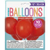 12" Latex Balloons, 10 pieces - Ruby Red