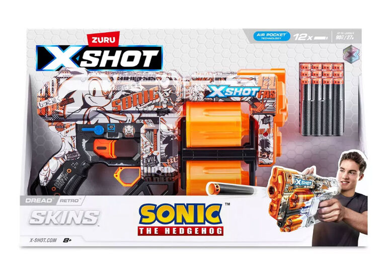 XSHOT Skins Dread Blaster - Retro Skin (12 Darts) by ZURU