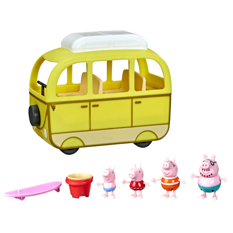 Peppa Pig - Peppa's Adventures Beach Campervan Vehicle Preschool Toy - R Exclusive