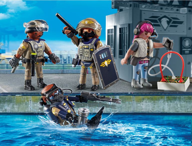 Playmobil - Entrepôt avec portique d'accès des forces spéciales